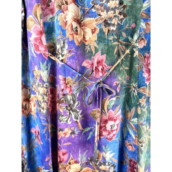 VTG 90's Cottage Core, Boho Coastal Grandma Floral Maxi Dress, Women's L - Picture 6 of 12